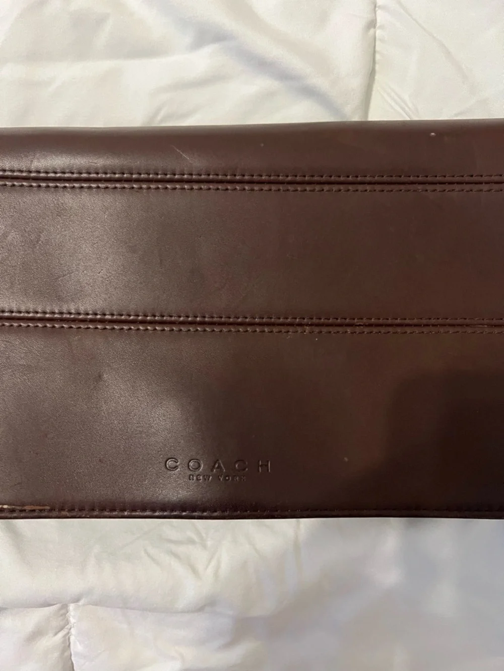 Coach Men’s Dark Brown Leather Messenger Crossbody